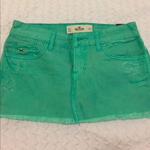 Hollister Light Green Denim Skirt